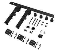 Kit de quincaillerie for porte grange coulissante pliante rail à rouleaux robuste for 2 portes sans Installation en douceur et silence Facile installer(3.5(1.06M))