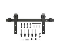 Kit De Quincaillerie For Porte Grange Coulissante,rails Placard En Acier Au Carbone,accessoires Poulie Piste Épaissie,for Bibliothèque Garage À Domicile(59" Track (Single Door))