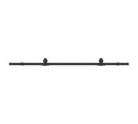 Kit de quincaillerie porte coulissante 200 cm acier noir avec rail coulisse galet guide pour intérieur montage rénovation sécurité
