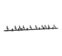 Kit de quincaillerie porte coulissante 305 cm acier noir avec rails doubles, rouleaux silencieux, butées de porte, guide de plancher, fixation pour portes grange, montage facile