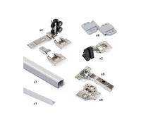 - Kit de quincaillerie pour 2 portes coulissantes pliantes et armoire à fermeture souple Twofold