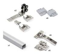 Emuca Kit de quincaillerie Twofold pour 2 portes coulissantes pliantes – Anodisé mat G