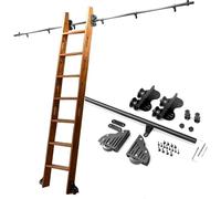Kit de quincaillerie pour bibliothèque Mobile Noire, système de glissières pour bibliothèque, système de glissières pour bibliothèque Mobile avec roulettes, kit d'extension de Rail Mobile/1,