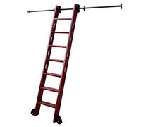 Kit de quincaillerie pour échelle coulissante de 1 m - Rail de porte de grange roulant avec rouleau - Idéal pour une utilisation intérieure et un accès au placard - Aucune échelle nécessaire pour un
