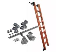 Kit de quincaillerie pour échelle coulissante de bibliothèque, kit d'échelle roulante, kit de rails coulissants robustes | Kit de rails pour échelle mobile télescopique | Kit d'extension pou