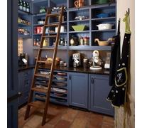 Kit de quincaillerie pour échelle coulissante de cuisine de bibliothèque,rail de roulement robuste, ensemble complet (échelle non télescopique)(Telescopic,200cm Kit de piste)