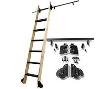 Kit de quincaillerie pour échelle coulissante - Ensemble complet avec rail d'extension et rouleaux inférieurs (échelle non incluse) - Système coulissant robuste de 400 cm pour un accès et un rangement