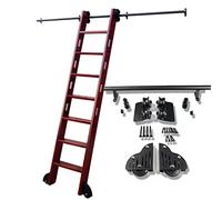 Kit de quincaillerie pour échelle coulissante - Ensemble complet pour échelles coulissantes de 1 à 6 m avec rail de suspension et roulettes de sol de 400 cm - Accessoires pour échelle noire