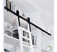 Kit de quincaillerie pour échelle coulissante - Rail mobile en acier de 7 m pour la maison et l'intérieur - Système complet d'échelle coulissante avec rouleau de sol - Parfait pour les bibliothèques