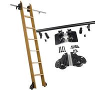 Kit de quincaillerie pour échelle coulissante, rail tubulaire rond en acier de 1 m, 2 m, 3 m, 4 m, 5 m et 6 m, complet pour étagères et échelles de grenier(Telescopic,100cm Kit de piste)