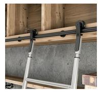 Kit de quincaillerie pour échelle coulissante réglable - Système de rail en acier au carbone finition noire pour maison, intérieur, grenier, garage et bibliothèque