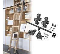 Kit de quincaillerie pour échelle coulissante rétractable - Accessoires pour échelle coulissante - 1m 1.2m 2.4m 3.6m 4.8m 5m 7.2m Rail tubulaire rond en acier, échelles non(240cm Kit de piste)