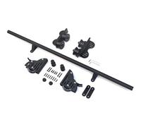 Kit de quincaillerie pour échelle coulissante roulante pour grenier/bibliothèque, kit de rail d'extension pour échelles mobiles en tube d'acier rond noir (échelles non)(100cm Kit de piste)