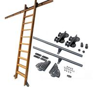 Kit de quincaillerie pour échelle coulissante télescopique de bibliothèque, 1 m à 6 m, rail tubulaire rond pour échelle mobile, kit d'extension complet pour échelle roulante de bureau à domi