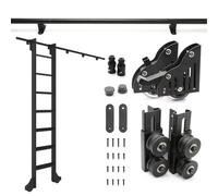 Kit de quincaillerie pour échelle de bibliothèque coulissante - Rail en acier avec frein pour un mouvement fluide parfait pour la maison ou le bureau - Installation facile et solution peu encombrante