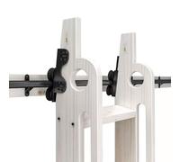 Kit de quincaillerie pour échelle de bibliothèque coulissante (sans échelle), système de rail roulant rétractable noir avec rouleaux de freinage pour étagère à domicile, dressing(200cm Kit de piste)