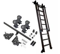 Kit de quincaillerie pour échelle de bibliothèque Mobile de 3,3 à 20 Pieds, Ensemble Complet de quincaillerie pour échelle télescopique coulissante, Rail Roulant avec roulettes au