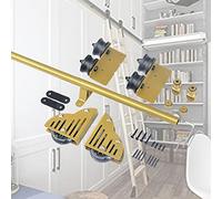 Kit de quincaillerie pour échelle de bibliothèque rétractable avec fonction coulissante pour la maison, le grenier intérieur, rail de 1 m avec accessoires d'extension, rails coulissants de 4 m