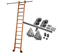 Kit de quincaillerie pour échelle de bibliothèque roulante, Comprenant la quincaillerie complète pour Le Rail de Suspension et Le Rail d'extension (échelle Non Incluse), Rail d'échelle tubul