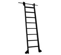 Kit de quincaillerie pour échelle de bibliothèque roulante, rail coulissant noir, rail tubulaire rond de 100 cm à 6 m (échelle non incluse) - Kit d'extension pour échelle télescopique coulis