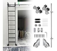 Kit de quincaillerie pour échelle de bibliothèque roulante rétractable avec Roues de Plancher freinées et Rail d'extension Coulissant Robuste (échelle Non Incluse), Convient aux étagères/ent