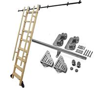 Kit de quincaillerie pour échelle roulante pour bibliothèque ou cuisine, rail d'échelle coulissante de bibliothèque de 2m 3m 4m 6m (sans échelle), rail d'échelle mobile en fer forgé pour la maison ( S