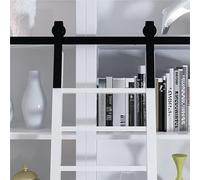 Kit de quincaillerie pour échelle roulante Rustique Noire - Rail Coulissant de 3,3 à 19,7 Pieds pour Maison, loft, bibliothèque - Système d'échelle Mobile, Usage intérieur - Rail de 1 m INCL