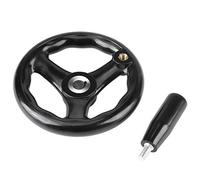 Kit de Quincaillerie pour étau Moxon Noir 12x125mm, Manivelle à Manivelle Volant Volant à 3 Rayons avec Poignée Pliante pour Tour Fraiseuse