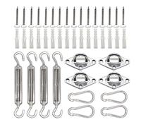 Kit de quincaillerie pour ombres | Accessoires de montage pour auvents | Kit de fixation en acier inoxydable pour installation d'auvents rectangulaires ou triangulaires sur des tonnelles, patios