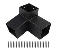 Kit de quincaillerie pour pergola de toit incliné, support mural en acier durable pour poteaux de 10,2 x 10,2 cm, construction de terrasse (droite 15°)