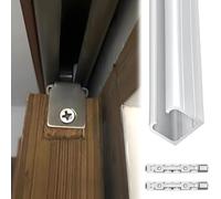 Kit de quincaillerie pour porte coulissante dissimulée - Rail en aluminium pour portes de poche (61 à 304,8 cm) avec mécanisme de fermeture douce, montage plafond et mur, finition blanche