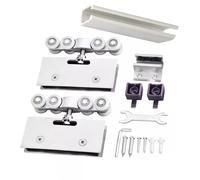 Kit de quincaillerie pour porte coulissante en verre, rail robuste pour portes de placard sans cadre, comprend un butoir pour séparation de bureau à domicile, 2,9 m de long