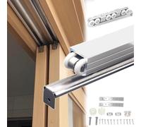 Kit de quincaillerie pour porte coulissante escamotable de 60, 100, 150, 200 ou 250 cm, système de rail de porte escamotable à montage encastré au plafond(White,185cm/73in)