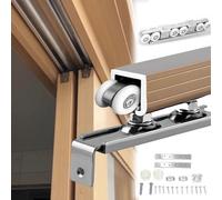 Kit de quincaillerie pour porte coulissante escamotable de 60, 100, 150, 200 ou 250 cm, système de rail de porte escamotable à montage encastré au plafond(Brass,145cm/57in)