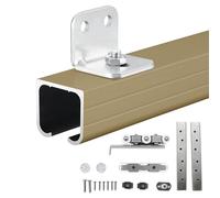 Kit de quincaillerie pour Porte coulissante Murale, systèmes de Rails de Porte escamotable avec poulie Robuste, kit de quincaillerie pour Porte de Grange extérieure (Champagne, 0,6 m)