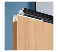 Kit de quincaillerie pour porte coulissante robuste - Système en aluminium réglable de 2 m à 4,5 m pour portes de poche et de dérivation, parfait pour placard et utilisation commerciale (noir)