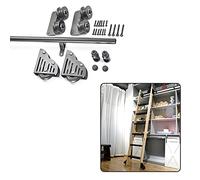 Kit de quincaillerie pour porte coulissante - Système de rail rond de 1 m à 6,1 m pour portes de grange - Comprend des rouleaux réglables, installation facile - Aucune échelle nécessaire - Option de