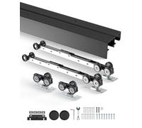 Kit de Quincaillerie pour Porte Coulissante-VEVOR-2438 mm-avec Poignées à Doigts-Système 2 Portes-pour Épaisseur Porte 35-45 mm