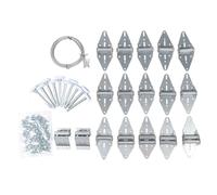 Kit de quincaillerie pour porte de garage, kit de réglage de porte de garage, kit complet de rouleaux de charnière de porte de garage avec 11 charnières de taille 1, 2 charnières