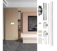 Kit de quincaillerie pour porte de grange à fermeture douce, rail de porte coulissante dissimulée pour portes en bois, installation facile pour placard et décoration de chambre