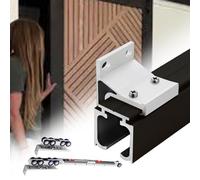 Kit de quincaillerie pour Porte de Grange à Montage Mural à Fermeture Douce, Rail de Porte coulissante en Aluminium Robuste avec Rouleaux, Rail de Porte escamotable pour Portes intérieures en Bois
