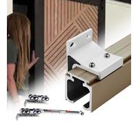Kit de quincaillerie pour Porte de Grange à Montage Mural à Fermeture Douce, Rail de Porte coulissante en Aluminium Robuste avec Rouleaux, Rail de Porte escamotable pour Portes intérieures en Bois