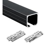 Kit de quincaillerie pour porte de grange avec rail en aluminium et rouleaux pour portes coulissantes lisses dans la chambre, la cuisine, le bureau