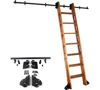 Kit de quincaillerie pour porte de grange coulissante, bibliothèque de matériel pour échelle roulante de 3,3 à 20 pieds, rails d'échelle mobiles à tube rond pour la maison/intérieur/loft (sa