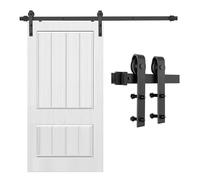 Kit de quincaillerie pour porte de grange coulissante, rails en acier au carbone, rouleau de rail de porte simple pour garage, armoire, salle de bain