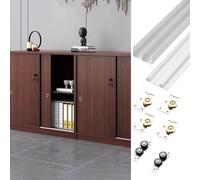 Kit de quincaillerie pour porte de placard coulissante pour 2 portes de dérivation, rail de porte de poche intérieure avec rail inférieur, cuisine, armoires, rail de porte coulissante d'étude