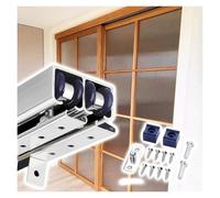 Kit de quincaillerie pour porte de placard double Bypass - Montage sur le dessus - Rail dissimulé pour portes coulissantes en bois ou en verre