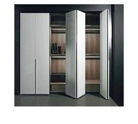 Kit de quincaillerie rail coulissant pour portes à livres, armoire, étagère pliable avec charnières amorties Soft Indaux - 1 ou 2 paires de portes (1 paire de portes, charnières col droit (0).