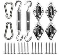 Kit de quincaillerie Robuste for Voile d'ombrage d'extérieur, 24 pièces, en Acier Inoxydable 304