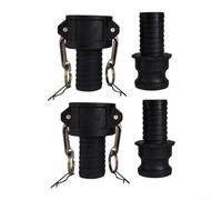 Kit de raccord de tuyau à came et rainure avec raccords en polypropylène de type C et E pour utilisation dans les environnements agricoles, industriels et municipaux (3,8 cm)